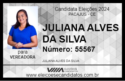 Candidato JULIANA ALVES DA SILVA 2024 - PACAJUS - Eleições