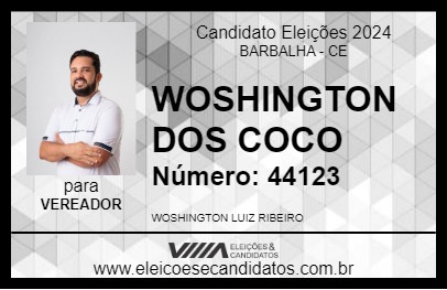 Candidato WOSHINGTON DOS COCO 2024 - BARBALHA - Eleições