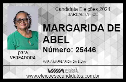 Candidato MARGARIDA DE ABEL 2024 - BARBALHA - Eleições