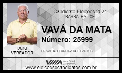 Candidato VAVÁ DA MATA 2024 - BARBALHA - Eleições