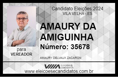 Candidato AMAURY DA AMIGUINHA 2024 - VILA VELHA - Eleições