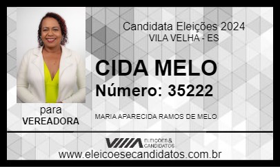 Candidato CIDA MELO 2024 - VILA VELHA - Eleições