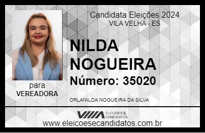 Candidato NILDA NOGUEIRA 2024 - VILA VELHA - Eleições