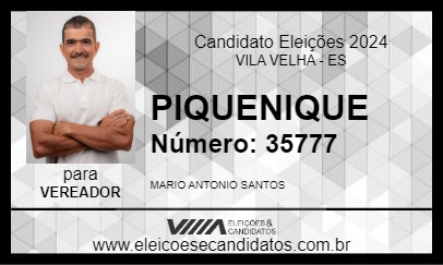 Candidato PIQUENIQUE 2024 - VILA VELHA - Eleições