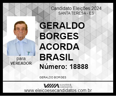 Candidato GERALDO BORGES ACORDA BRASIL 2024 - SANTA TERESA - Eleições