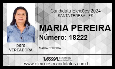 Candidato MARIA PEREIRA 2024 - SANTA TERESA - Eleições