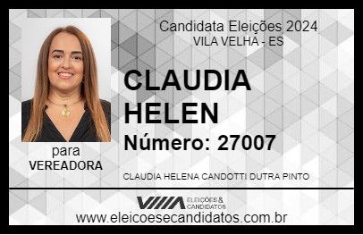 Candidato CLAUDIA CANDOTTI 2024 - VILA VELHA - Eleições