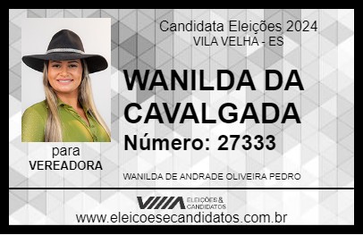 Candidato WANILDA DA CAVALGADA 2024 - VILA VELHA - Eleições