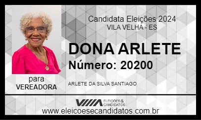 Candidato DONA ARLETE 2024 - VILA VELHA - Eleições