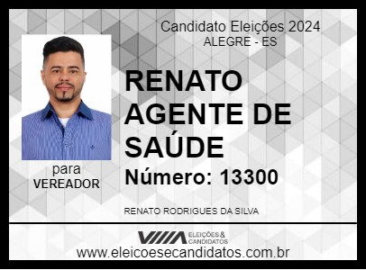 Candidato RENATO AGENTE DE SAÚDE 2024 - ALEGRE - Eleições