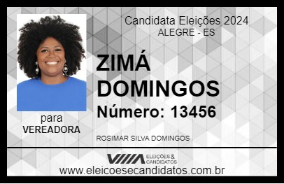 Candidato ZIMÁ DOMINGOS 2024 - ALEGRE - Eleições