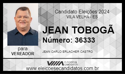 Candidato JEAN TOBOGÃ 2024 - VILA VELHA - Eleições