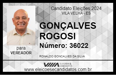 Candidato GONÇALVES ROGOSI 2024 - VILA VELHA - Eleições