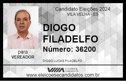 Candidato DIOGO FILADELFO 2024 - VILA VELHA - Eleições