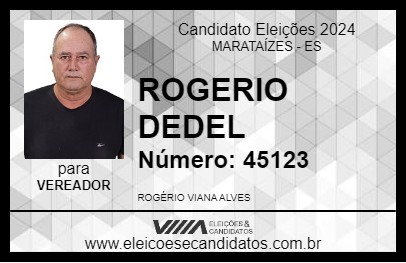 Candidato ROGERIO DEDEL 2024 - MARATAÍZES - Eleições