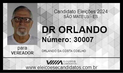 Candidato DR ORLANDO 2024 - SÃO MATEUS - Eleições