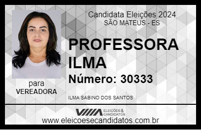 Candidato PROFESSORA ILMA 2024 - SÃO MATEUS - Eleições