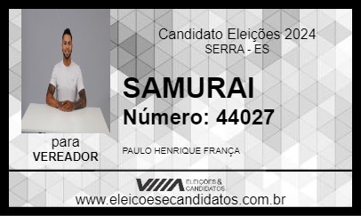 Candidato SAMURAI 2024 - SERRA - Eleições