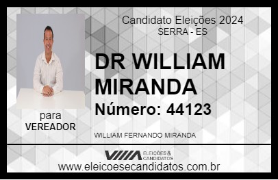 Candidato DR WILLIAM MIRANDA 2024 - SERRA - Eleições