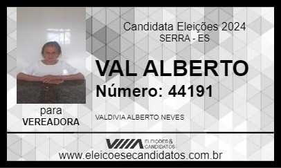 Candidato VAL ALBERTO 2024 - SERRA - Eleições