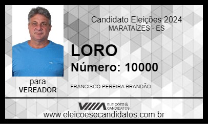 Candidato LORO 2024 - MARATAÍZES - Eleições