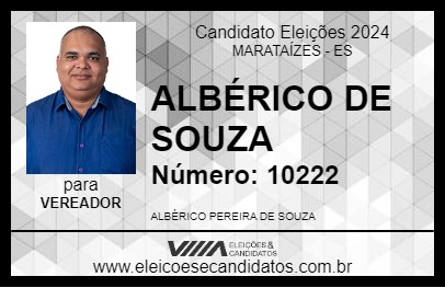 Candidato ALBÉRICO DE SOUZA 2024 - MARATAÍZES - Eleições