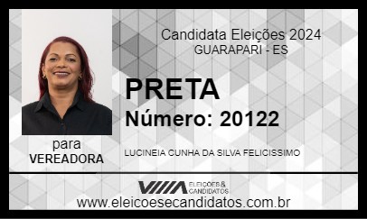 Candidato PRETA 2024 - GUARAPARI - Eleições