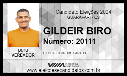 Candidato GILDEIR BIRO 2024 - GUARAPARI - Eleições