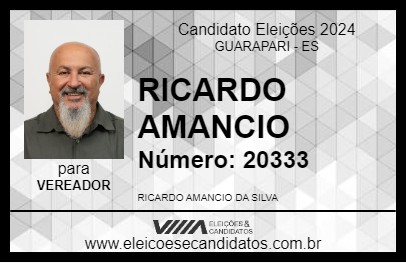 Candidato RICARDO AMANCIO 2024 - GUARAPARI - Eleições