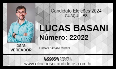 Candidato LUCAS BASANI 2024 - GUAÇUÍ - Eleições