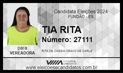 Candidato TIA RITA 2024 - FUNDÃO - Eleições