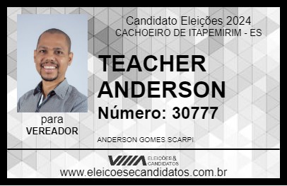 Candidato TEACHER ANDERSON 2024 - CACHOEIRO DE ITAPEMIRIM - Eleições