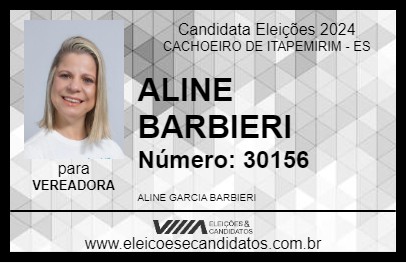 Candidato ALINE BARBIERI 2024 - CACHOEIRO DE ITAPEMIRIM - Eleições