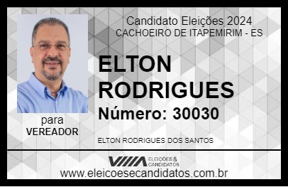 Candidato ELTON RODRIGUES 2024 - CACHOEIRO DE ITAPEMIRIM - Eleições