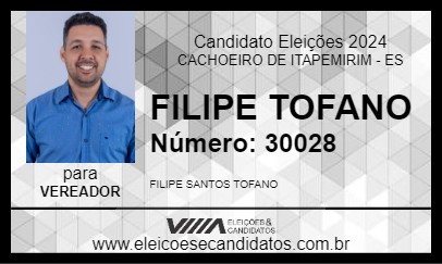 Candidato FILIPE TOFANO 2024 - CACHOEIRO DE ITAPEMIRIM - Eleições