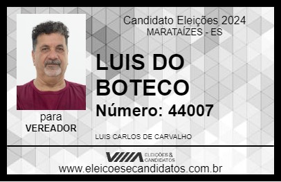 Candidato LUIS DO BOTECO 2024 - MARATAÍZES - Eleições