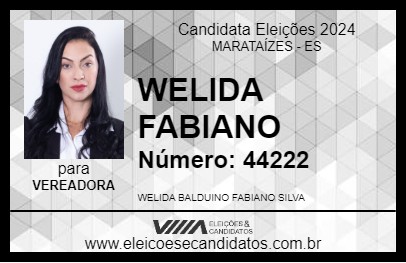 Candidato WELIDA FABIANO 2024 - MARATAÍZES - Eleições