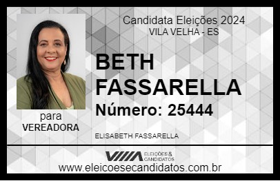 Candidato BETH FASSARELLA 2024 - VILA VELHA - Eleições