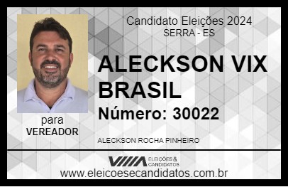 Candidato ALECKSON VIX BRASIL 2024 - SERRA - Eleições