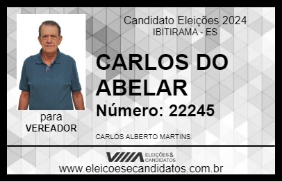 Candidato CARLOS DO ABELAR 2024 - IBITIRAMA - Eleições