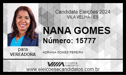 Candidato NANA GOMES 2024 - VILA VELHA - Eleições