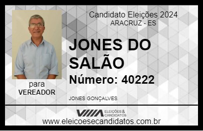 Candidato JONES DO SALÃO 2024 - ARACRUZ - Eleições