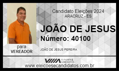 Candidato JOÃO DE JESUS 2024 - ARACRUZ - Eleições