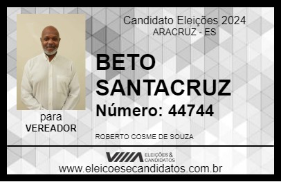 Candidato BETO SANTACRUZ 2024 - ARACRUZ - Eleições