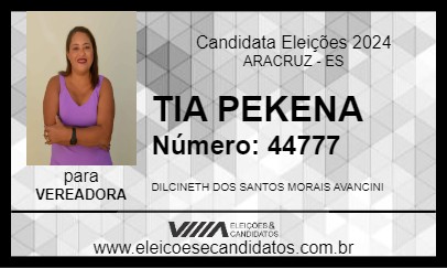 Candidato TIA PEKENA 2024 - ARACRUZ - Eleições