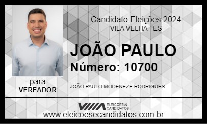 Candidato JOÃO PAULO 2024 - VILA VELHA - Eleições