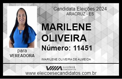 Candidato MARILENE OLIVEIRA 2024 - ARACRUZ - Eleições