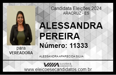 Candidato ALESSANDRA PEREIRA 2024 - ARACRUZ - Eleições