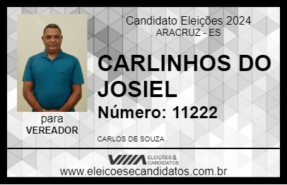 Candidato CARLINHOS DO JOSIEL 2024 - ARACRUZ - Eleições