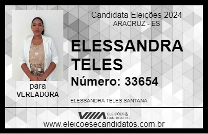 Candidato ELESSANDRA TELES 2024 - ARACRUZ - Eleições